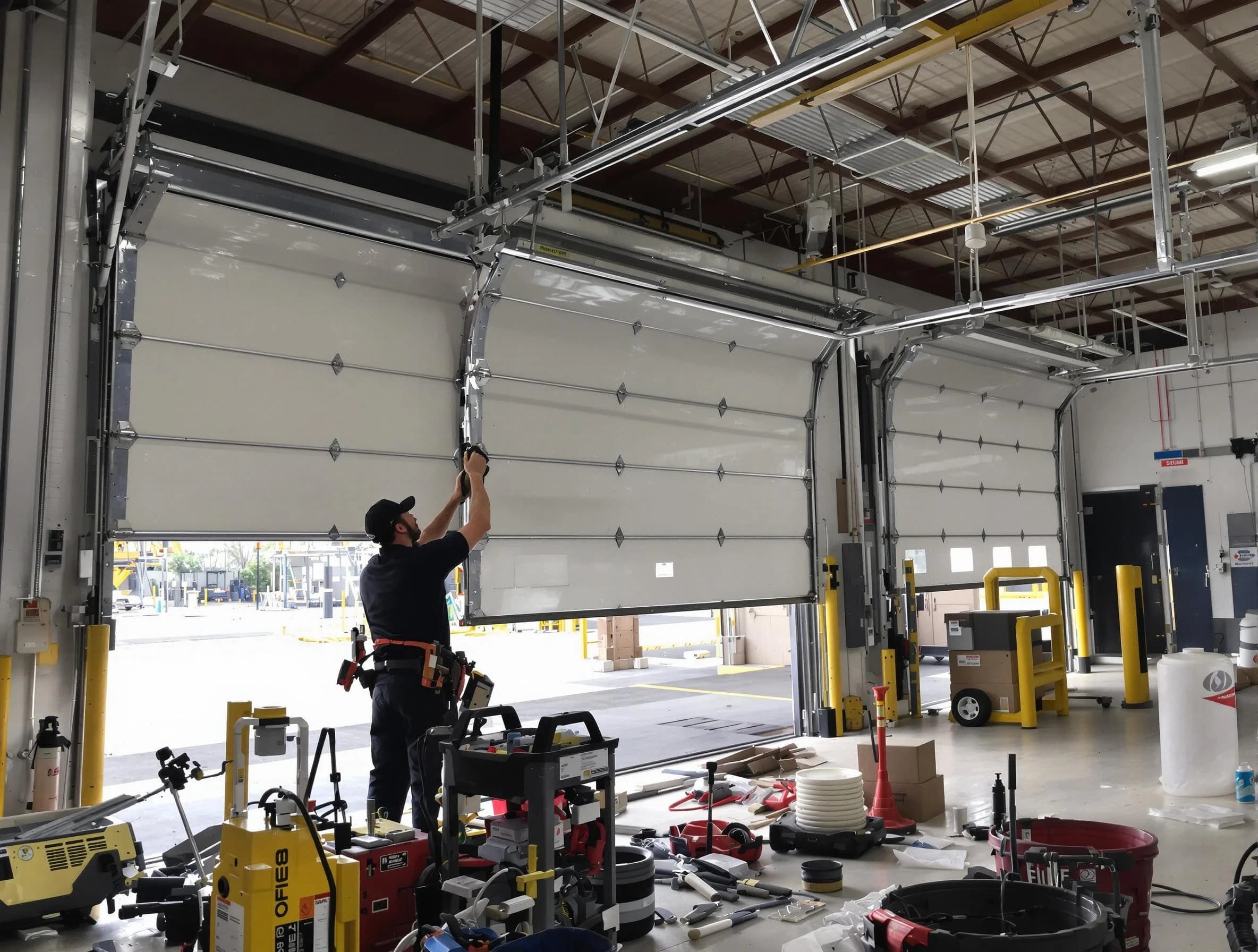 Provo Garage Door Repair technician performing commercial garage door repair in Provo