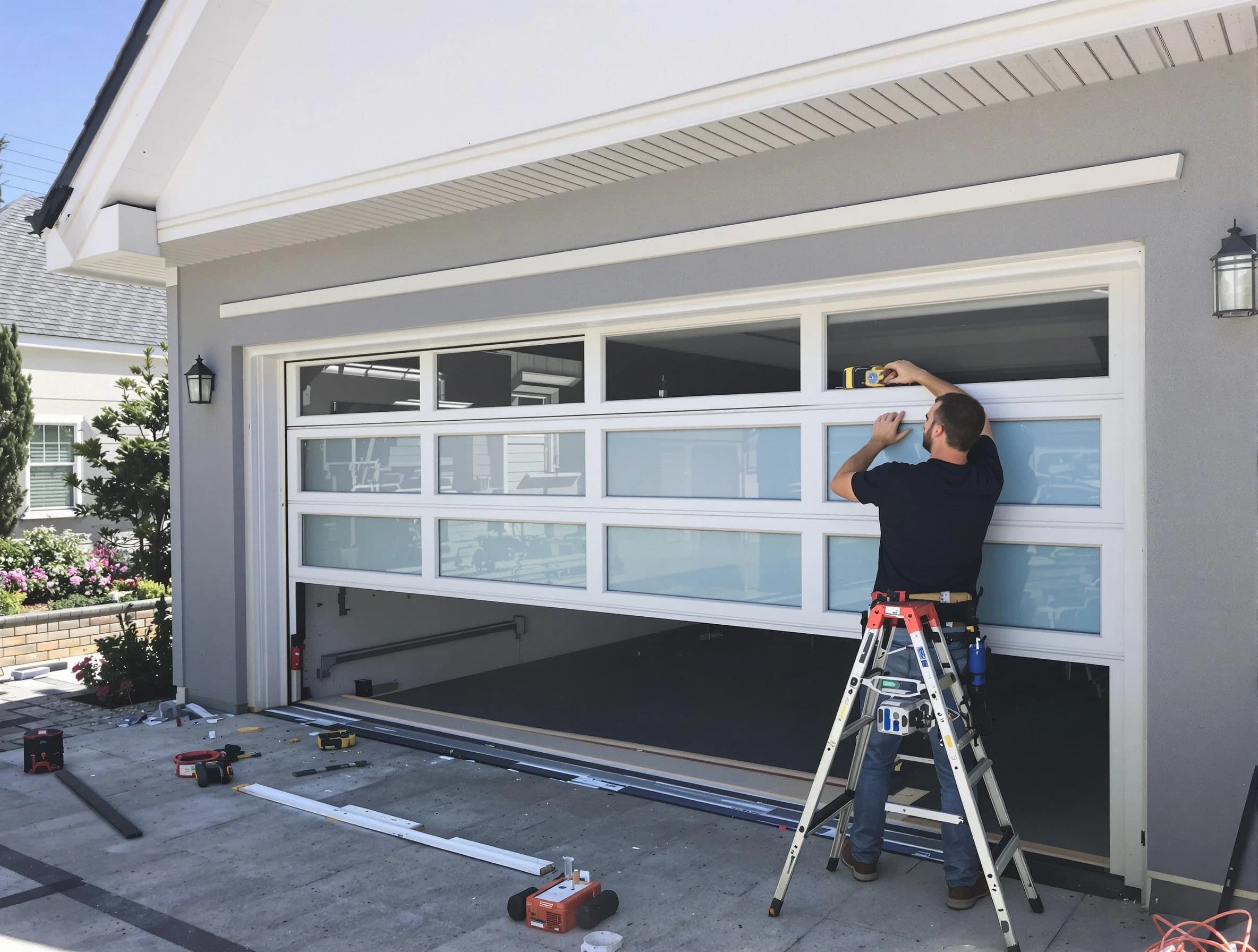 Provo Garage Door Repair team performing garage door replacement in Provo