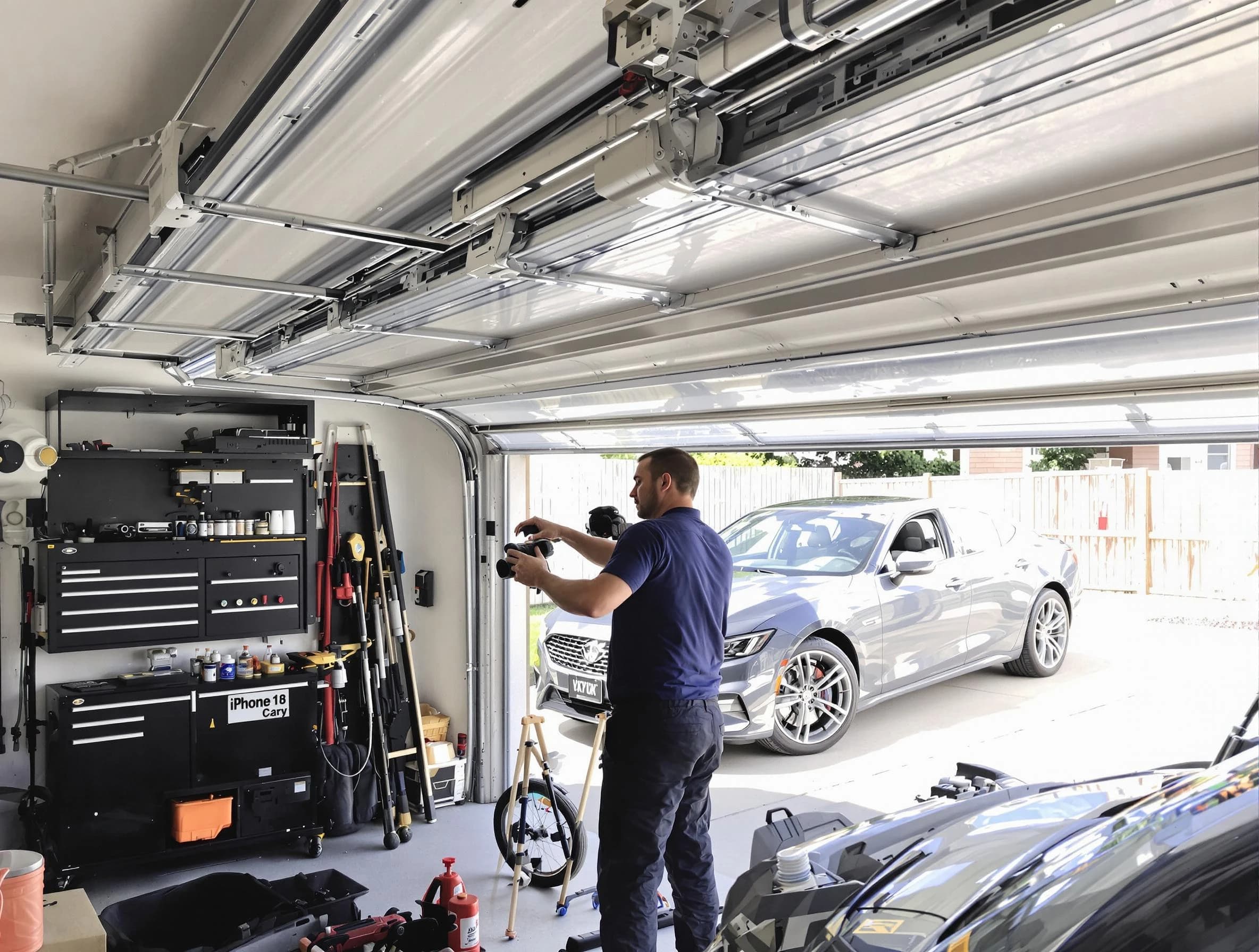 Provo Garage Door Repair technician fixing noisy garage door in Provo