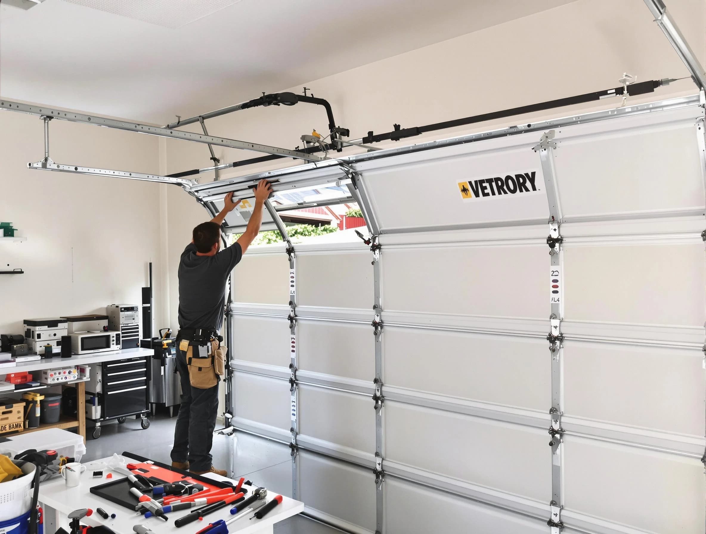Provo Garage Door Repair technician performing section replacement in Provo