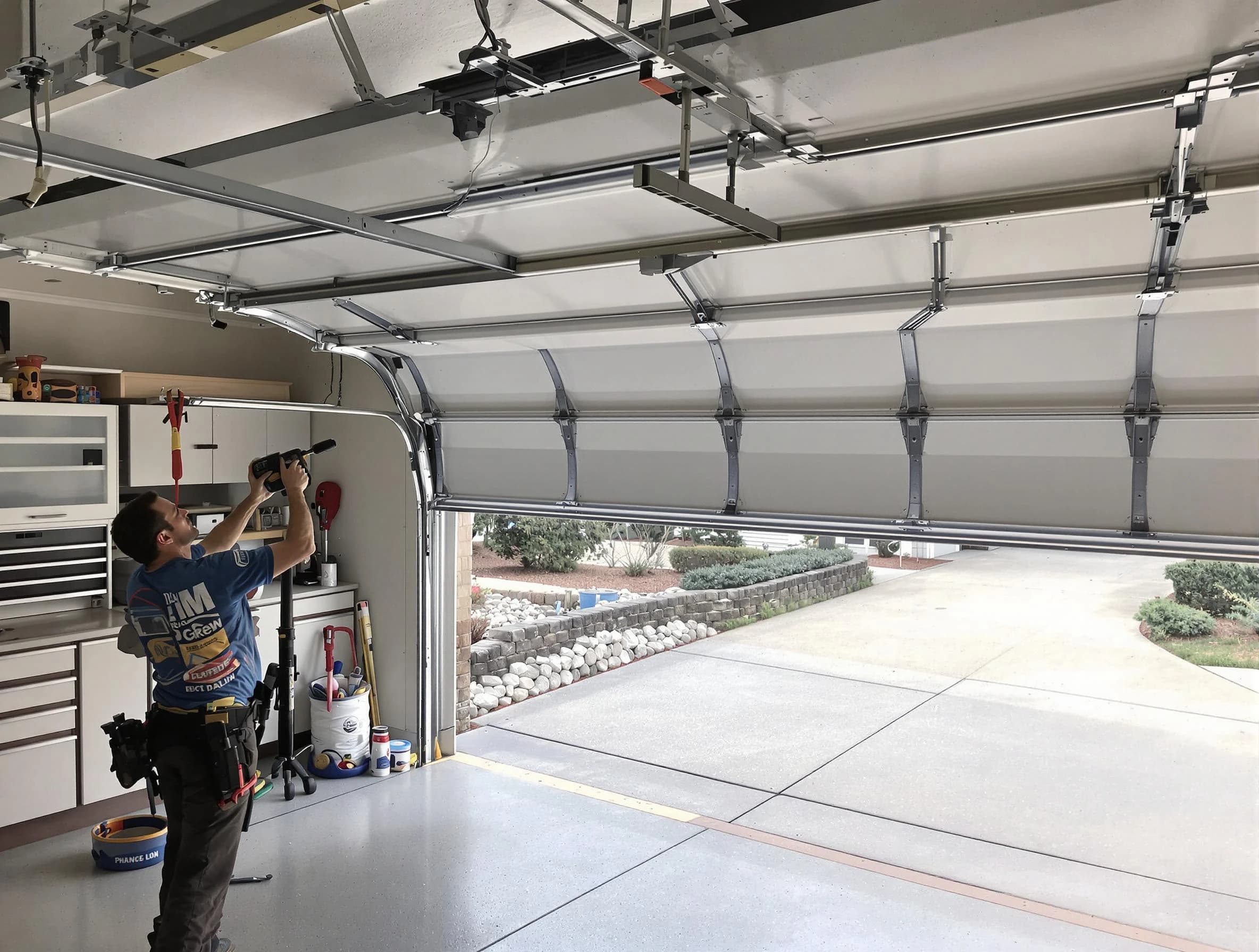Garage door track repair service by Provo Garage Door Repair in Provo
