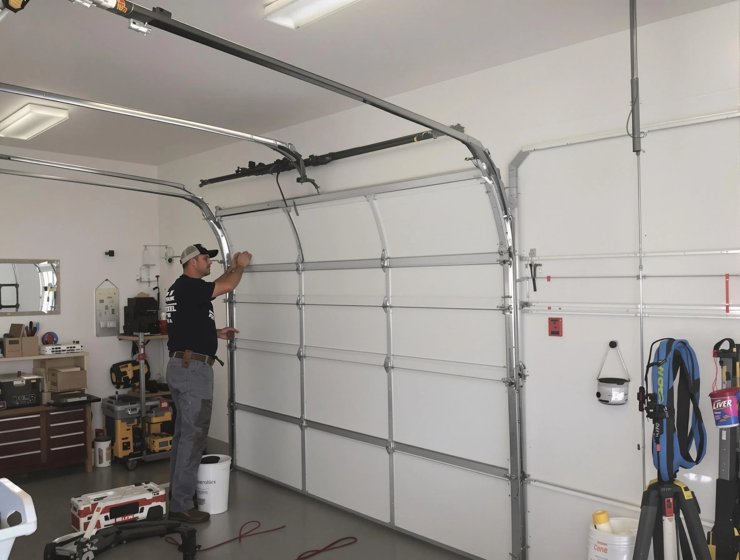 Provo Garage Door Repair team installing new garage door in Provo