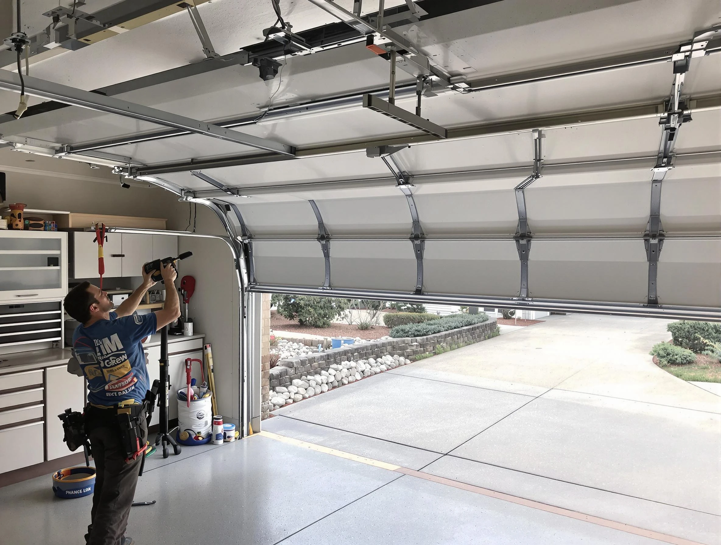Garage door track repair service by Provo Garage Door Repair in Provo